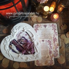   Angyalhívó ajándékcsomag - Ajándékbox ametiszt ásvány karkötővel és angyalhívó csengővel (Zadkiel 1.)