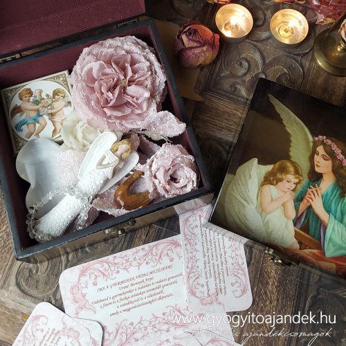 Angyalhívó doboz, angyalos ajándékcsomag, mini angyaloltár 