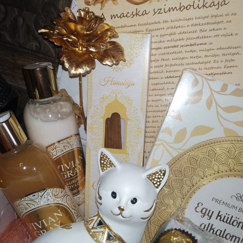 Cicás ajándékcsomag prémium csokoládéval és wellness kozmetikumokkal