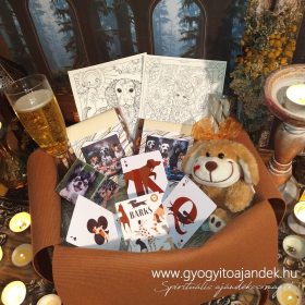   Kutyás ajándékcsomag csokoládéval, kutya mintás rubik kockával kuckózós estékre, kutyás kiránduláshoz