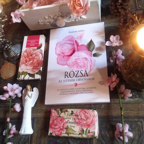 Rózsás ajándékcsomag szappannal és könyvvel - Rózsa az istenek orvossága olvasóbox