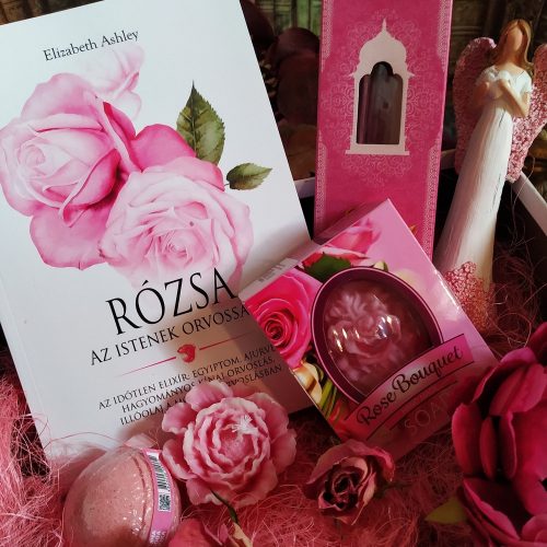 Rózsás ajándékcsomag olvasóbox - Gyógyító rózsa angyallal, Rózsa az istenek orvossága könyvvel