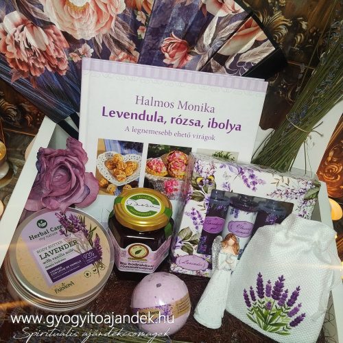 Levendulás ajándékcsomag - lllatos wellness és gyógynövényes élmény ajándékbox könyvvel