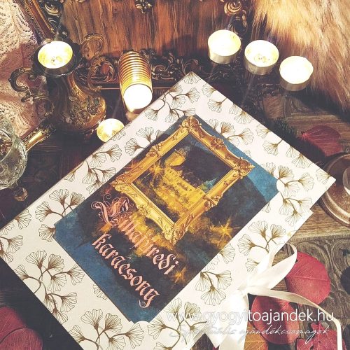 Lillafüredi karácsony ajándékcsomag - Prémium olvasóbox csokoládéval, teával,  pezsgő alakú gyertyával