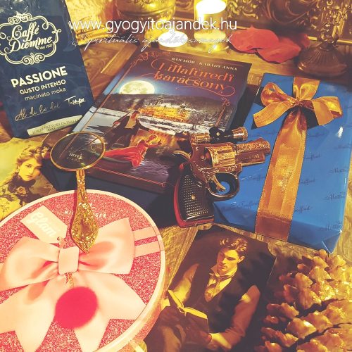 Lillafüredi karácsony luxus ajándékcsomag - Prémium olvasóbox csokoládéval,  marcipán  tortával és kávéval 