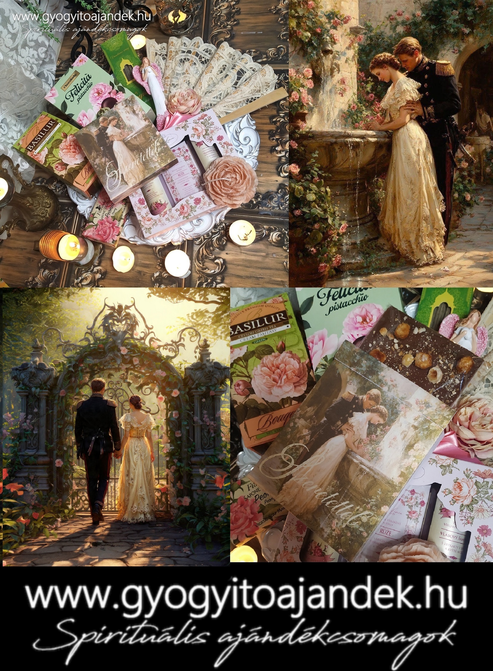 Bridgerton ajándékcsomag rózsával csokoládéval nőnapra